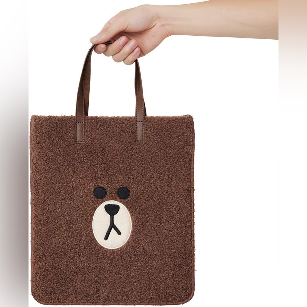 Line Friends Fabric Bag - BROWN Character Ppogeul Mini Tote Bag